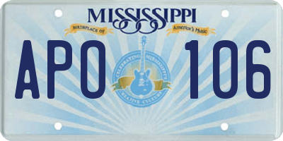 MS license plate APO106