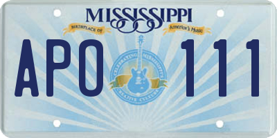 MS license plate APO111
