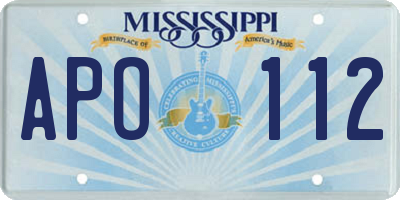 MS license plate APO112