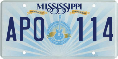 MS license plate APO114