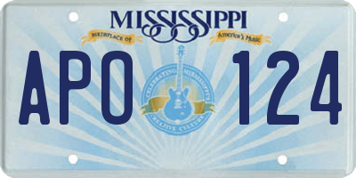 MS license plate APO124