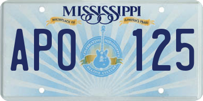 MS license plate APO125