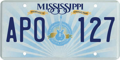 MS license plate APO127