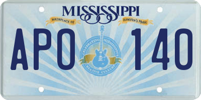 MS license plate APO140