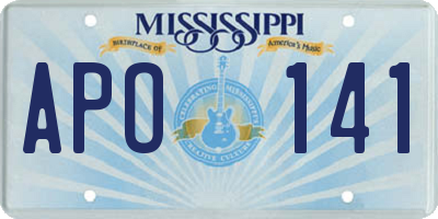 MS license plate APO141