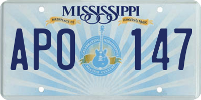 MS license plate APO147