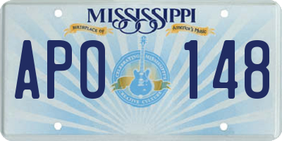 MS license plate APO148