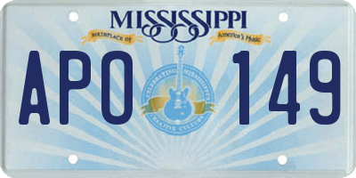 MS license plate APO149