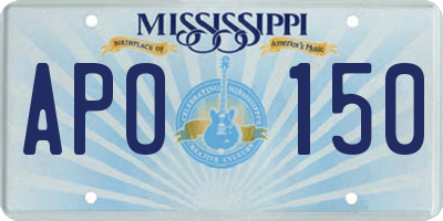 MS license plate APO150