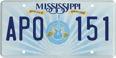 MS license plate APO151