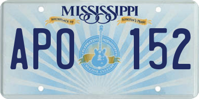 MS license plate APO152