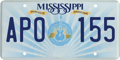 MS license plate APO155