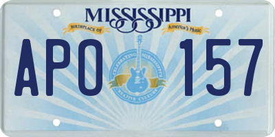 MS license plate APO157