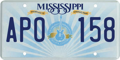 MS license plate APO158