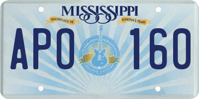 MS license plate APO160