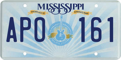 MS license plate APO161