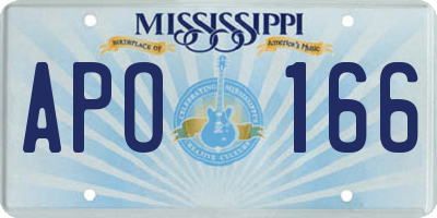 MS license plate APO166
