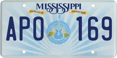 MS license plate APO169