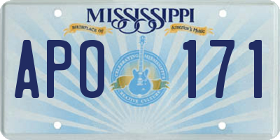 MS license plate APO171