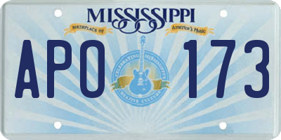 MS license plate APO173