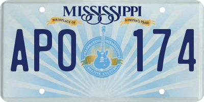 MS license plate APO174