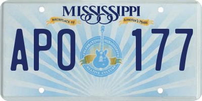 MS license plate APO177