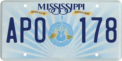 MS license plate APO178