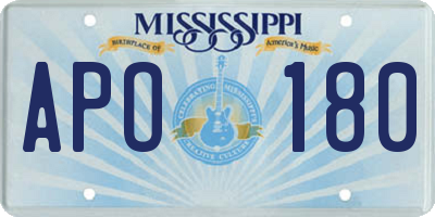 MS license plate APO180