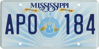 MS license plate APO184