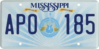 MS license plate APO185