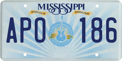 MS license plate APO186