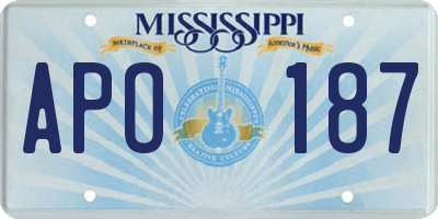 MS license plate APO187