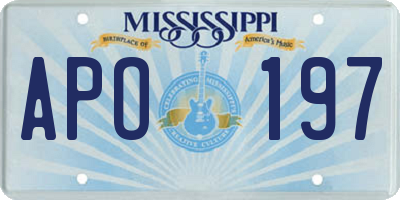 MS license plate APO197