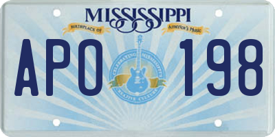 MS license plate APO198