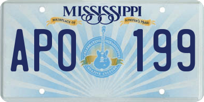 MS license plate APO199