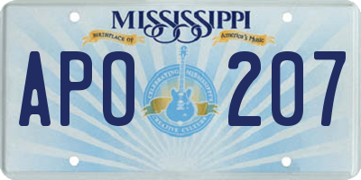 MS license plate APO207