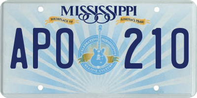 MS license plate APO210