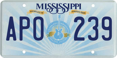 MS license plate APO239