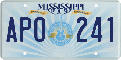 MS license plate APO241