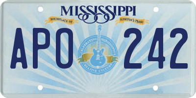 MS license plate APO242