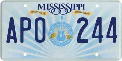 MS license plate APO244