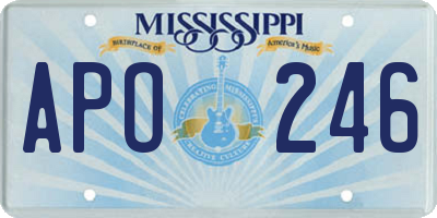 MS license plate APO246