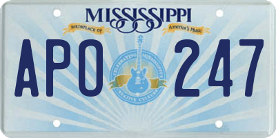 MS license plate APO247