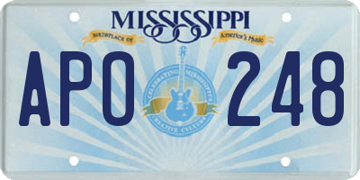 MS license plate APO248
