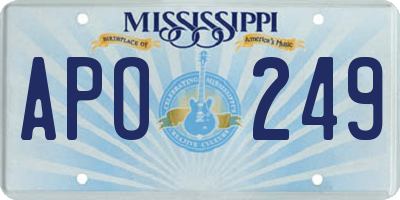 MS license plate APO249