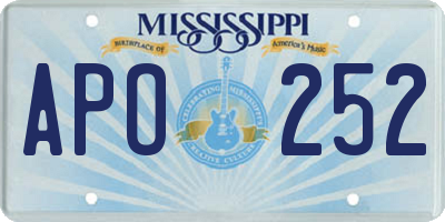 MS license plate APO252