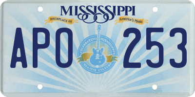 MS license plate APO253