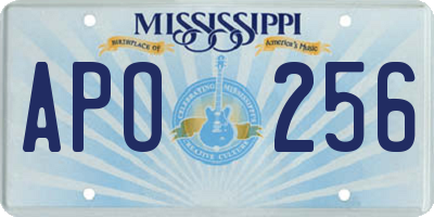 MS license plate APO256
