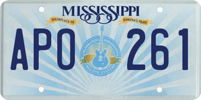 MS license plate APO261