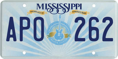 MS license plate APO262